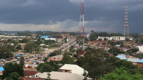 Jos, Nigeria – Looking south over the Jos-Bukuru expressway