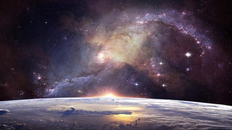 Illustrative photo: new year background, galaxy, star