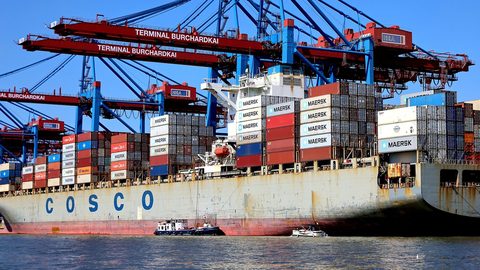 Illustrative stock photo of a container port