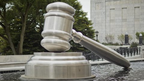 Illustrative stock photo of a judge's gavel